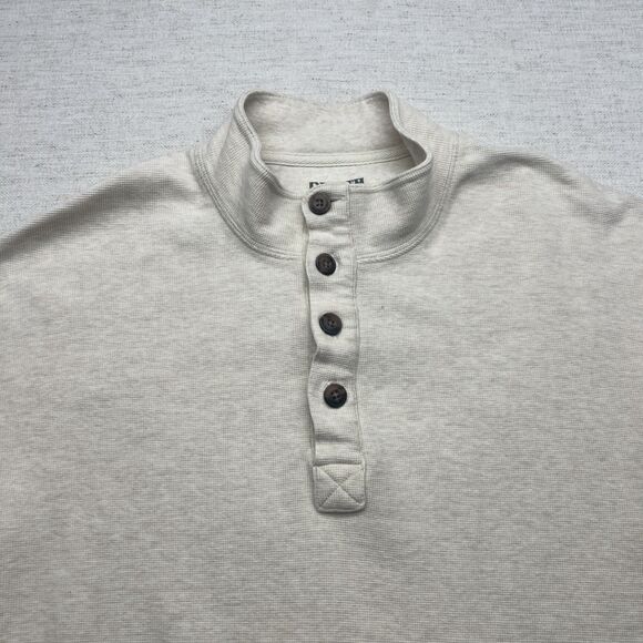 Duluth Trading Co Mens Size Large Tall Ivory Thermal Henley Shirt Heavyweight - Picture 2 of 9